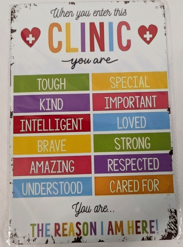 New Healthcare Metal Sign. 12" by 8"