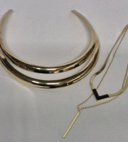 2 New Unique Necklaces - Choker & Chain