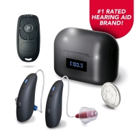 As-New RCA OTC Hearing Aids with Remote Control & Charging Case : RSH082GM | Retails $499!