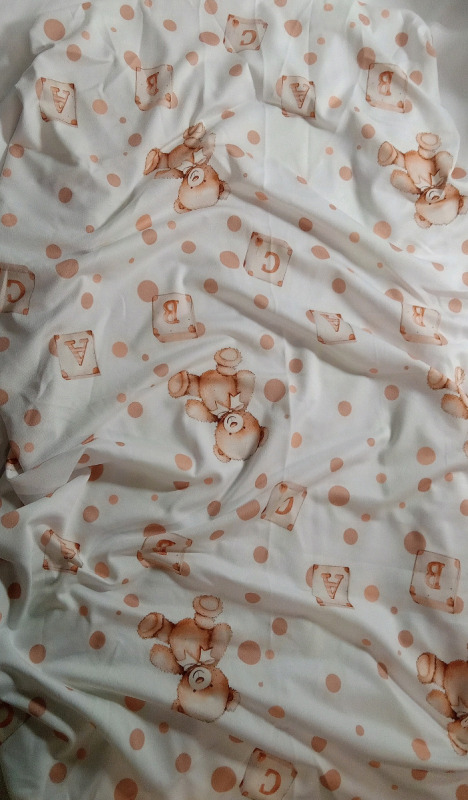 New | Crib Fitted sheet w/ Bears and Abc's