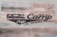New | "Camp Trip: Live Outdoors" Bath Mat | Measures 30x20"