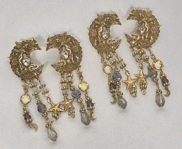 2 New Kirks Folly Whimsical Fairy Dangle Earrings 3.5" Long