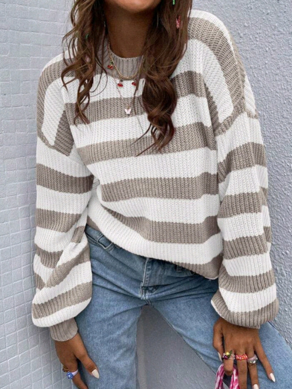 New | Size Medium Women's Striped Knitted Sweater