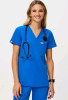 New Size SMALL FIGS Women's Catarina One Pocket Scrub Top Retails for $58 - Blue