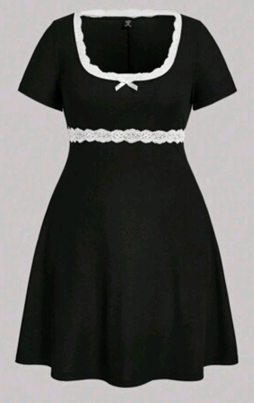 New | Size 3XL Women's Tshirt Dress w/ Lace Accents