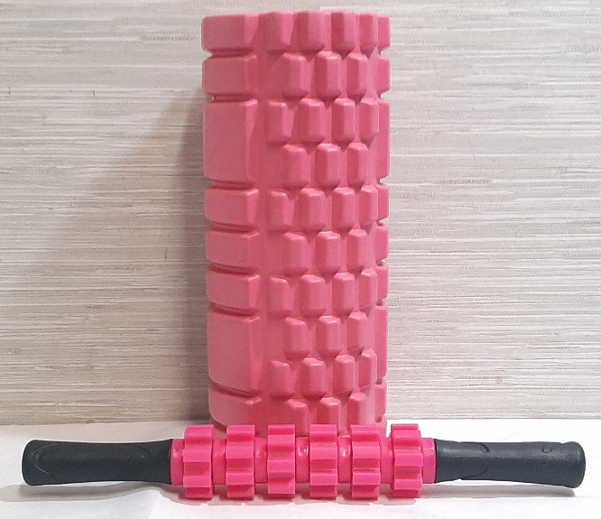 New Pink Foam Roller Massager & Muscle Massage Stick