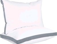2 New - Utopia Bedding Queen Size Gusseted Piping Bed Pillows , (Grey), Vacuum Sealed .