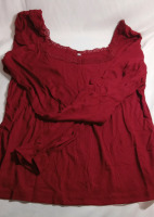 New | Size XL Women's Square Collar Longe Sleeve