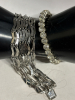 Two Rigid Rhinestone Pave Necklaces / Bracelets - 4