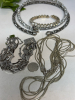 Two Rigid Rhinestone Pave Necklaces / Bracelets - 5