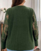 New | 2XL Womens Green Round Neck Ribbed Knit Shirt - 2