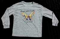 New Size Med Women's "Whisper Words of Wisdom : Let It Be" Beatles-Inspired Long-Sleeve Shirt