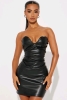 New sz Large Women's Fashion Nova Faux Leather Mini Dress - 2