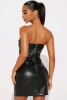 New sz Large Women's Fashion Nova Faux Leather Mini Dress - 3