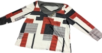 New Size 3XL Funky Neckline 3/4 Sleeve Printed Shirt