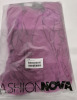 New sz Large Women's Fashion Nova Simple And Sweet Mesh Ruched Dress - Fuchsia - 3