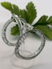 Knotted Black Stone Necklace MOP Links with Rhinestone Frames Fabulous Large Crystal Hoop Earrings - 4