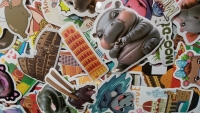 New | Sticker lot | Includes Italy and Baby Hippo stickers