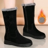 New Size EU43 Women's Suede Mid Calf Winter Boots with Side Zippers
