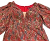 New Size 1XL Women's Lined Super Sparkly Intricately Detailed Dress with Puffy Sleeves & Zipper at Back - 2