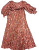 New Size 1XL Women's Lined Super Sparkly Intricately Detailed Dress with Puffy Sleeves & Zipper at Back - 3