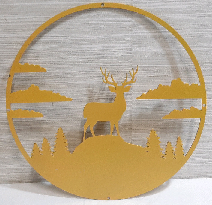 New Metal Deer Wilderness Metal Hangable Sign, 12"dm