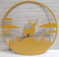 New Metal Deer Wilderness Metal Hangable Sign, 12"dm