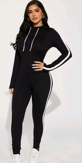 New - Sz. Large Women's FashionNova Tennis Courts III Set , Black