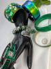 Green Wide Bracelets Green Rhinestone Watch Charm Bracelet Green Glass - 6