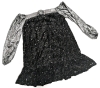 New Size 2XL Women's Off the Shoulder Black Velvet Lined Sequin Dress with Attached Sleeves - 2