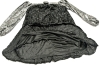 New Size 2XL Women's Off the Shoulder Black Velvet Lined Sequin Dress with Attached Sleeves - 3