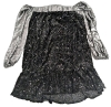 New Size 2XL Women's Off the Shoulder Black Velvet Lined Sequin Dress with Attached Sleeves - 4