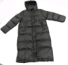 New Size Large Women's Dazy Slant Pocket Longline Winter Puffer Coat with Attached Hood - 2