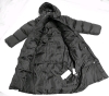 New Size Large Women's Dazy Slant Pocket Longline Winter Puffer Coat with Attached Hood - 3