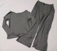 New - Sz. XL Women's 2pc. Grey Lazy Day / Pajama Set . Bottoms have Elastic Waist & Tie-Up String