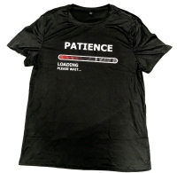 New Size Large Men's "Patience Loading, Please Wait..." Graphic T-Shirt with Stretch