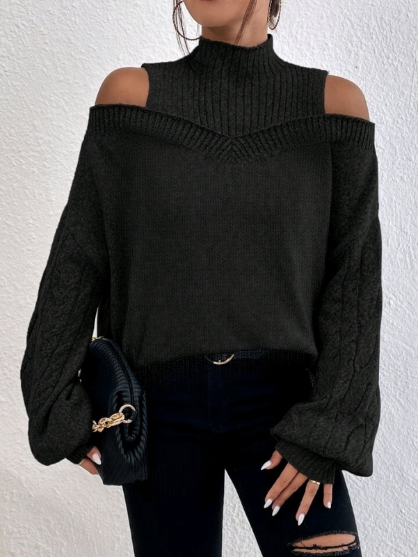 New Size 2XL Women's Priv&eacute; Cold Shoulder Knit Sweater