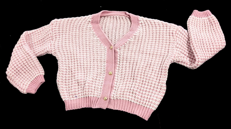 New Size Large Women's Super Chunky Knit Button-Up Long Sleeve Cardigan Sweater
