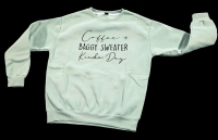 New Size Small Women's "Coffee + Baggy Sweater Kinda Day" Crewneck Sweater