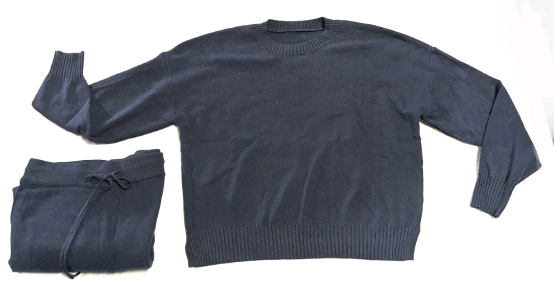 New Size Large Women's 2-Piece Knit Crewneck Sweater & Elastic Drawstring Waist Pants Set