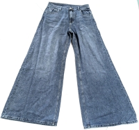 New Size 30 Women's Wide Leg Flare Cotton Blend Blue Jeans | Waist 15.25" Across