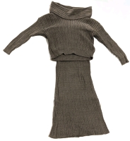 New Size Large Women's 2-Piece Knit Boatneck Cowl & Tube Dress with Stretch