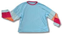 New Size Large Women's Oversized Bright & Colorful Long Sleeve Shirt with Stripes