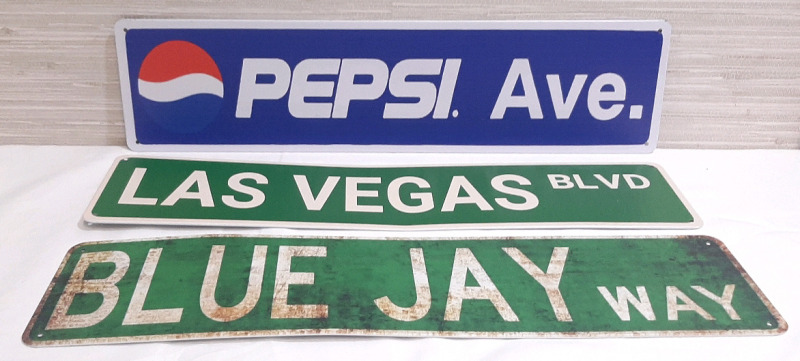 3 New Street Signs, 16"x4"