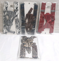 4 New Belt Suspenders and Bows