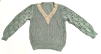 New Size Small Women's Lace Detail V-Neck Raglan Sleeve Knitted Sweater