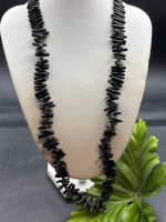 Vintage Black Coral Branch Necklace 20 Inch Barel Clasp