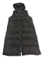 New Size 2XL Women's Sleeveless Longline Winter Puffer Vest Jackey with Attached Hood