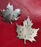 Two Sterling Stamped Maple Leaf Brooches