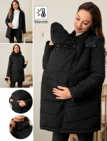 New Size XXL Women's Kangaroo Babywearing Maternity Puffer Jacket with Removable Panel & Baby Hood